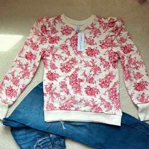 Janie and Jack floral tools red and cream sweatshirt